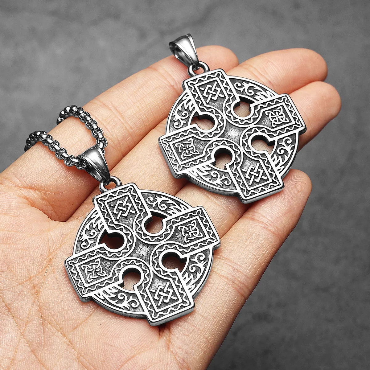 Viking Celtic Stainless Steel Pendant Necklace