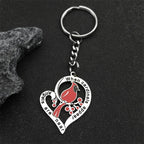 Heart Key Silver Pendant Shaped Cardinal