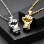 Vintage Stainless Steel Fist Hand Pendant Necklace for Men Punk Rock Sports Party Jewelry Statement Anniversary Gifts