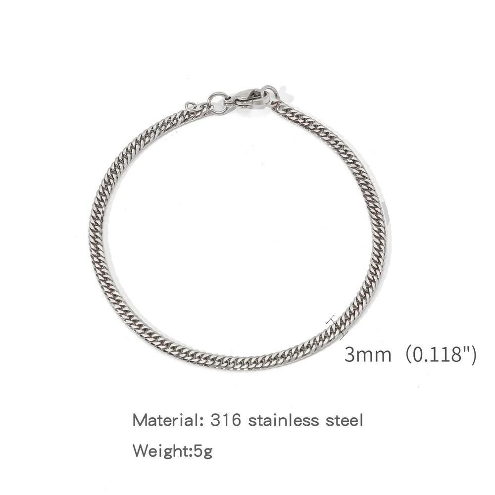 Square Ball Chain Bracelet — Stainless Steel
