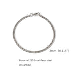 Square Ball Chain Bracelet — Stainless Steel