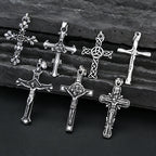 Fashion 316L Stainless Steel Christian Cross Necklace For Men Women Hip Hop Cool Religious Charm Pendant Punk Jewelry