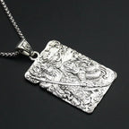 Guan Yu Dog Tag Pendant Necklace — Dragon, Brotherhood