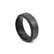 Weathered Viking Rune Ring — Stainless Steel