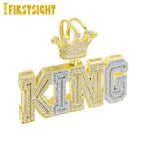 New Iced Out Bling CZ Letter Cross Pendant Necklace Various Design 5A Zircon Two Tone Color Badge Charm Men's Hip Hop