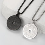 1PC  ING Fadeless Stainless Steel Round Dumbbell Pendant Necklace for Men NO PAIN NO GAIN Fitness Necklace Man Spiritual Jewelry