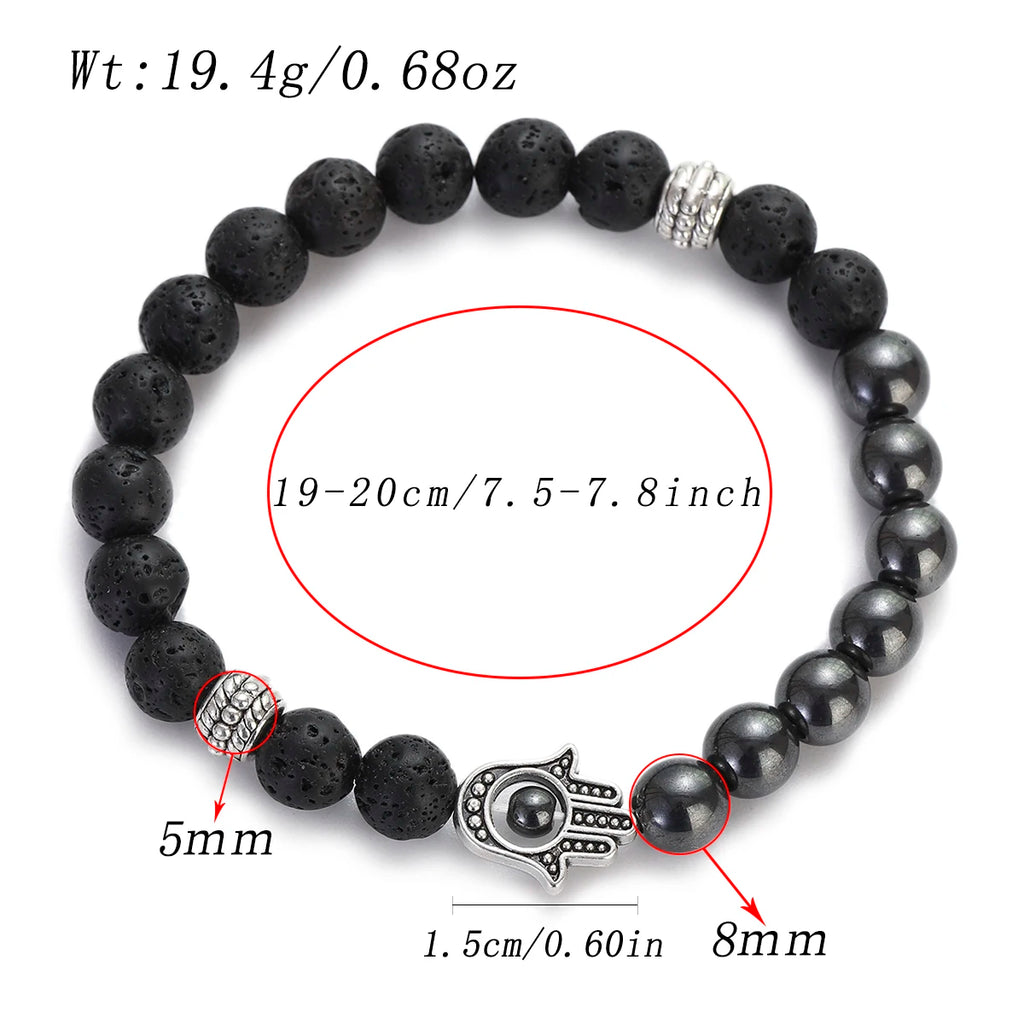 Tiger Eye Lava Bead Chakra Bracelet