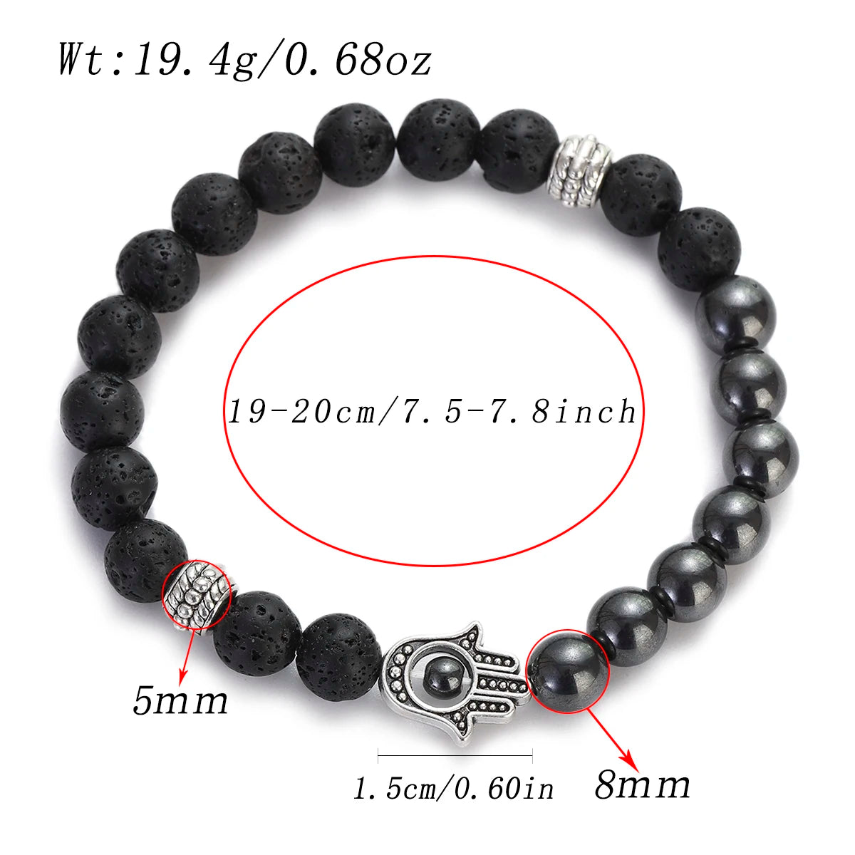 Tiger Eye Lava Bead Chakra Bracelet