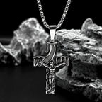 Cross Jesus Christ Silver Pendant Retro Crucifix