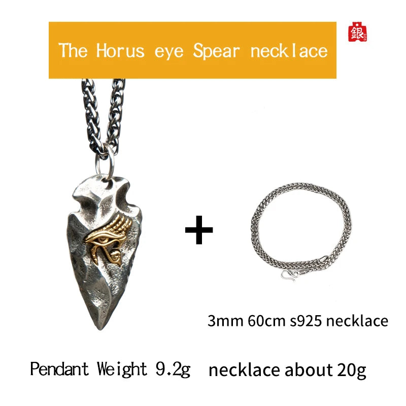 Eye of Horus Silver-Tone Pendant Necklace
