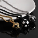 Football Soccer Steel Pendant 316L Necklace