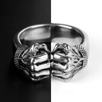 316L Stainless Steel Angry Fist Power Man Men Rings Punk Rock Hip Hop Creativity Personality for Male Boy Fashion