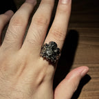 Retro Crown Skull Ring For Men Silver Color Punk Gothic Rock Hiphop Open Ring Handmade Designer Jewelry Biker Accessories Gift