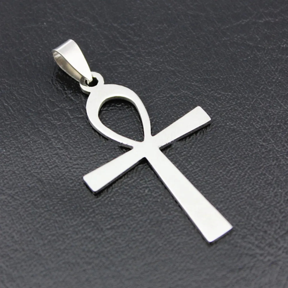 Ankh Cross Pendant Necklace — Stainless Steel
