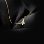 Luxury Fashion Little Zircon Pendant Necklace for Women Classic Simple Gold Color Stainless Steel Temperament Chokers Jewelry