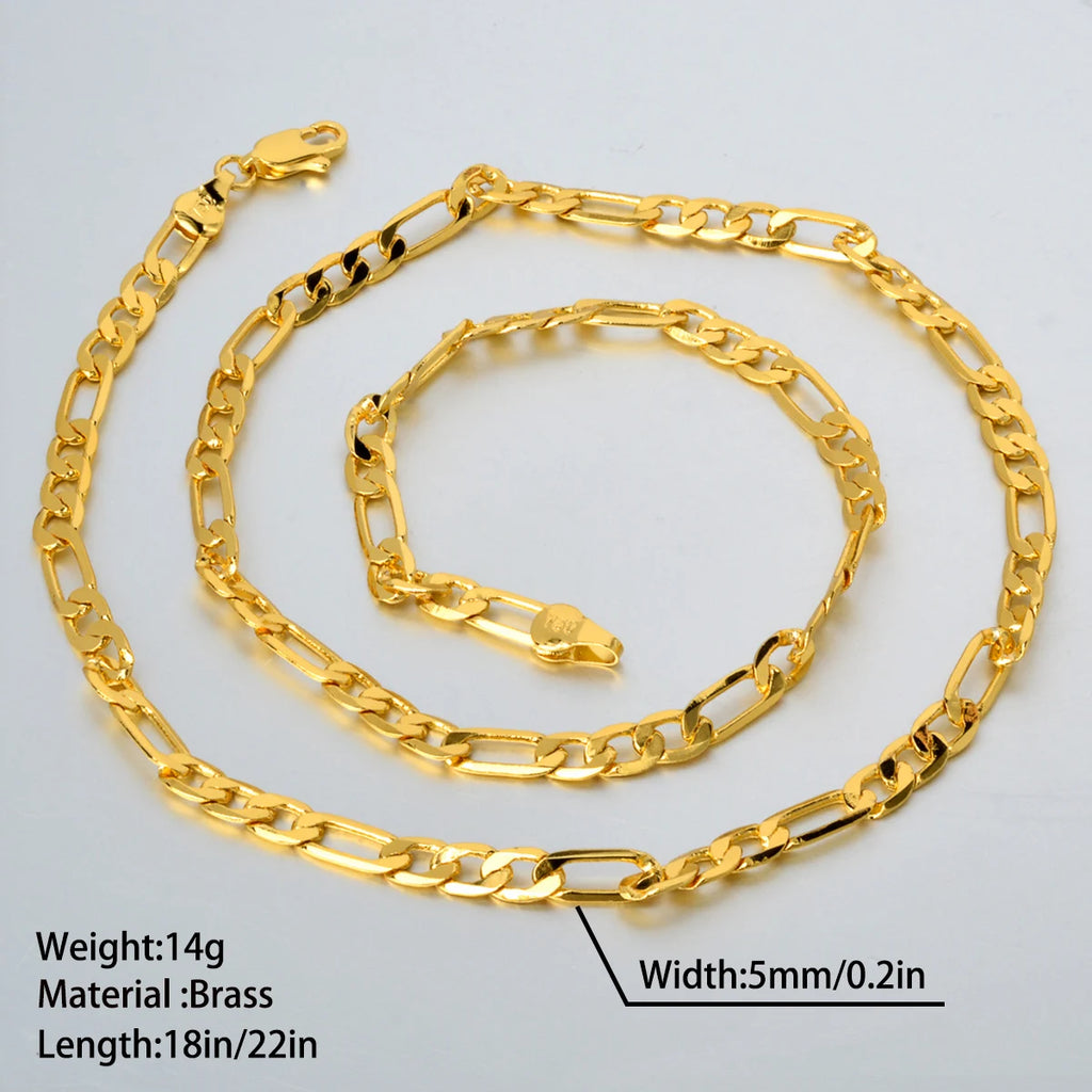 Cuban Link Chain Necklace — Gold-Tone Copper 5mm 22"