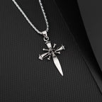 Cross Skull Pendant Necklace — Stainless Steel
