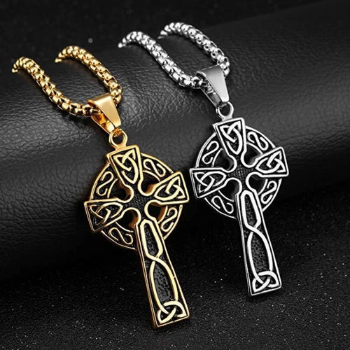Celtic Cross Steel Pendant Nordic Versatile Retro
