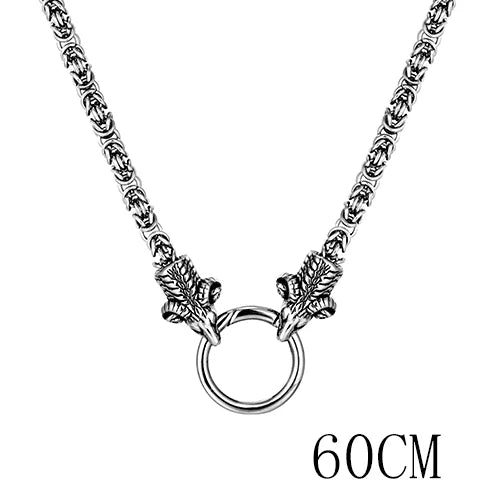 Animal Pendant Necklace Wolf Dog Skull Snake — Stainless Steel