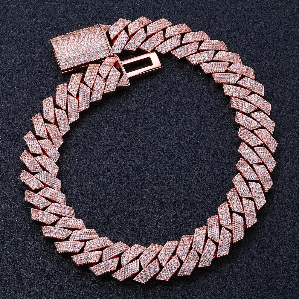 Iced Out Cuban Chain Necklace Stainless Steel 25MM