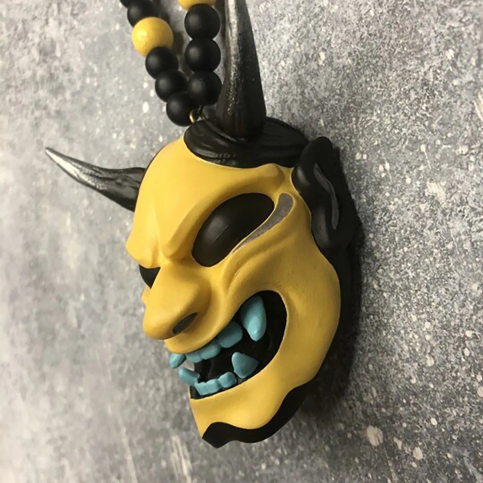 Samurai-Kabuto Helmet Hannya Japanese Oni Car Rear View Mirror Charm Japanese Ghosts Hanging Ornament Personalized Pendant