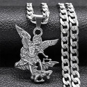 Archangel Michael Gold Pendant Necklace — Choker