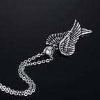 Angel Wing Cross Pendant Necklace — Zinc Alloy