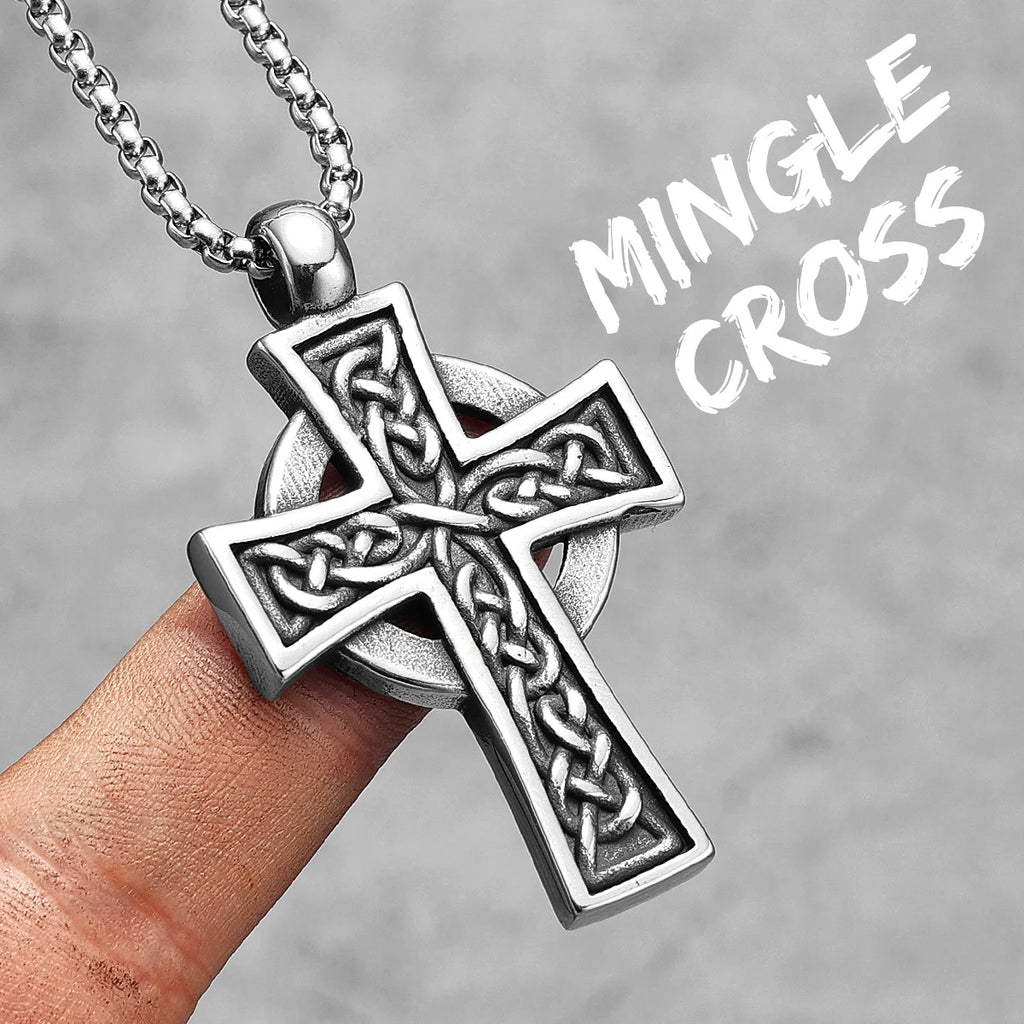 Gothic Celtic Cross Pendant Necklace — Stainless Steel
