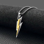 Stainless Steel Zeus Thunder Necklace Lightning Charm for Men and Women Hip Hop Trend Street Party Cool Jewelry