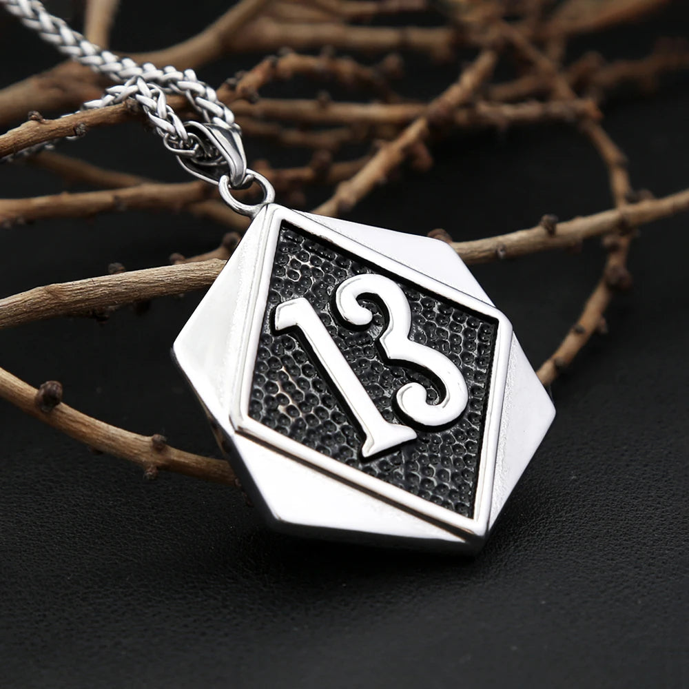 Lucky Number Pendant — Stainless Steel