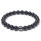 Natural Obsidian Stone Bracelet Magnetic Anxiety Relief Healthy Women Men Smoking Cessation Weight Loss Black Beads