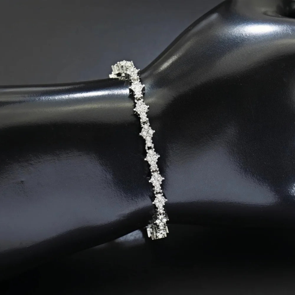 Flowers Zircon Crystal Bracelet — Gold