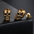 Skull Stud Earrings — Stainless Steel