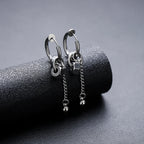 Silver Chain Spike Dangle Earrings Stainless Steel