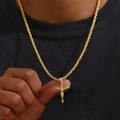 Luxury 24K 9999 Pure Gold real gold Cross Pendant Necklace Men's Necklace