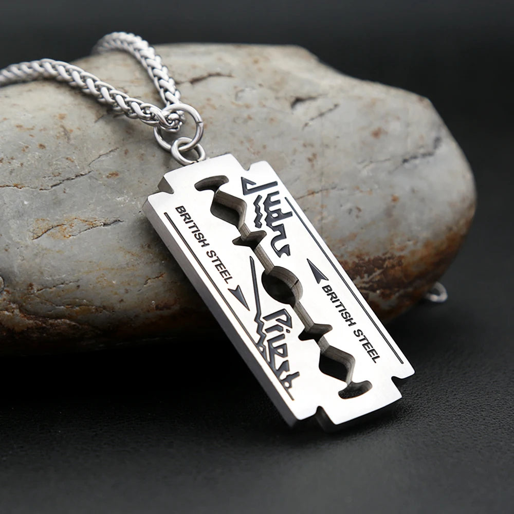 Steel Pendant Punk Music Band Judas Priest Razor