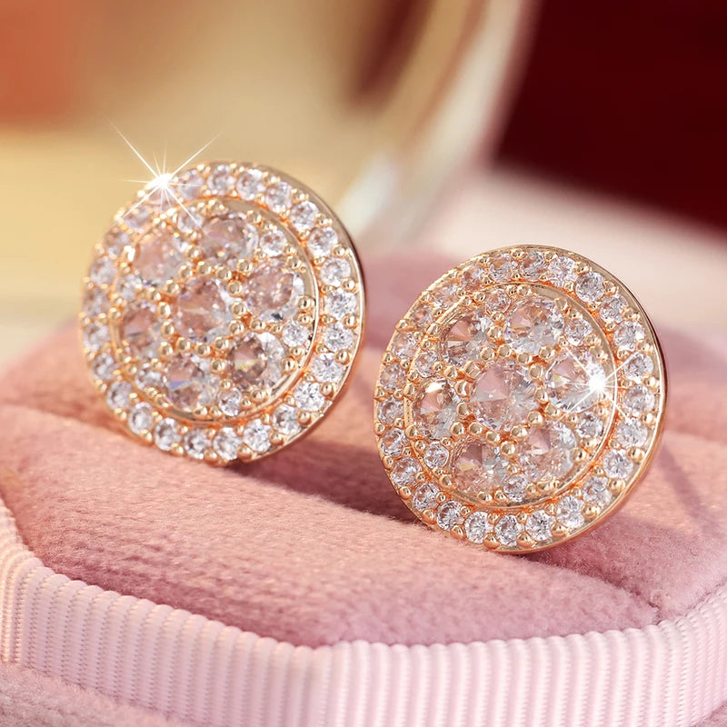 Fashion Classic Shiny Synthetic Zirconia Silvery Stud Earrings for Women Men Hip Hop Style Unique Party Jewelry