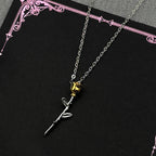 Two-Tone Rose Flower Pendant — 925 Silver