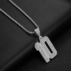 Iced Out Football Pendant Necklace — Gold
