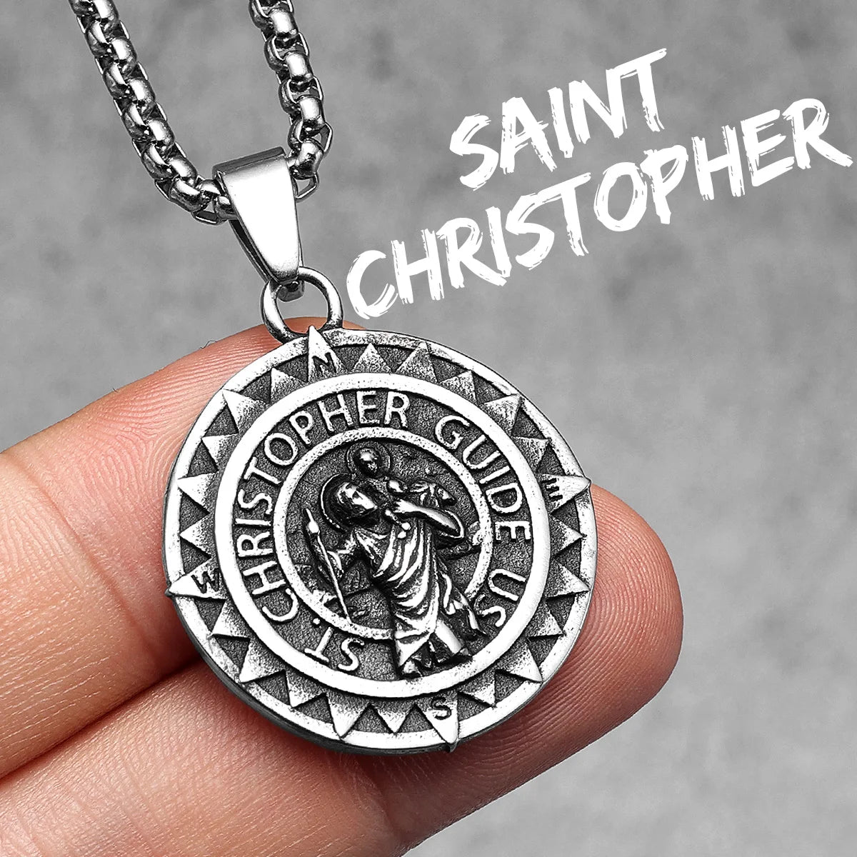 St. Christopher Pendant — Stainless Steel