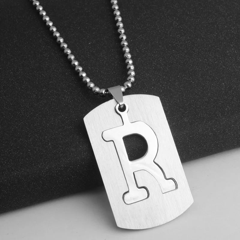 Steel Pendant 316L Initials Letter Name