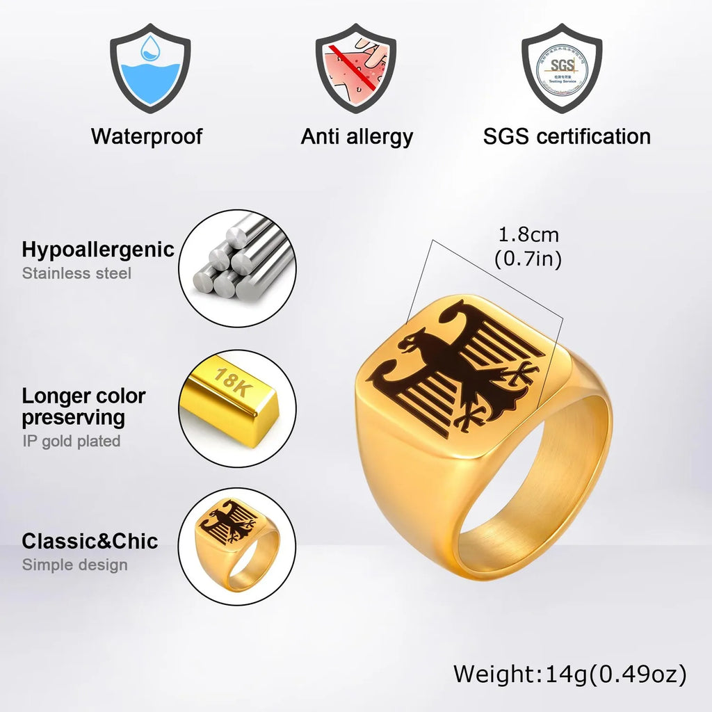 Eagle Signet Ring — Stainless Steel