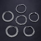 2022 New Trendy 316L Stainless Steel Base Chain Bracelet for Men Women Link Cuban Byzantine Coffee Beans Pig Nose Jewelry Gift