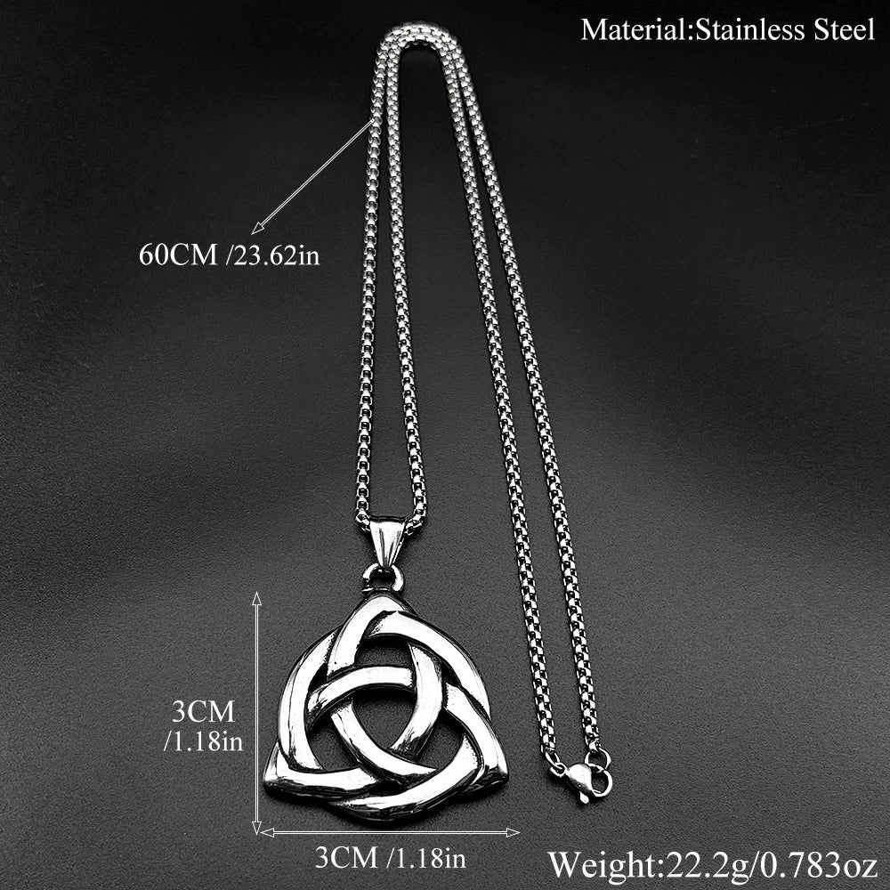 Hollow Trinity Knot Infinity Pendant Necklace — Stainless Steel