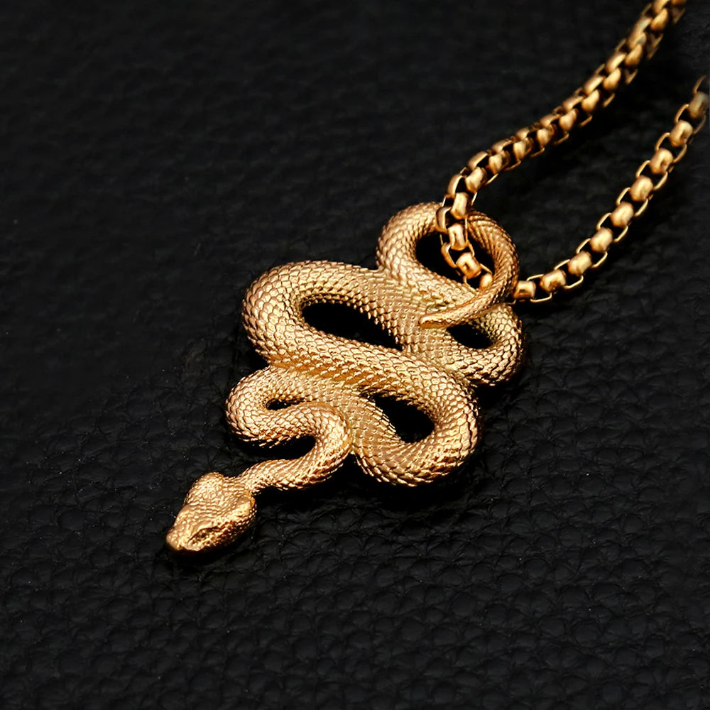 Snake Pendant — Stainless Steel