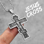 INRI Jesus Cross Pendant Necklace — Stainless Steel