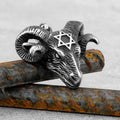 Viking Horned Ram Head Necklace — Nordic Amulet, Stainless Steel