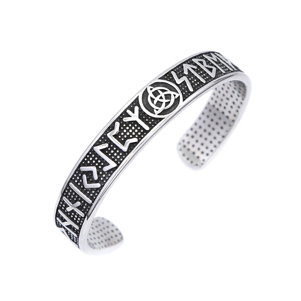 Vintage Nordic Viking Compass Bracelet Punk 316L Stainless Steel Vikings Rune Men Bangles Biker Amulet Jewelry Gift