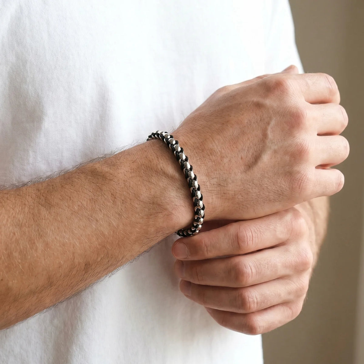 Twisted Rope Chain Link Bracelet — Stainless Steel