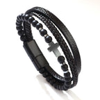 Viking Multi Layer Braided Leather Bracelet